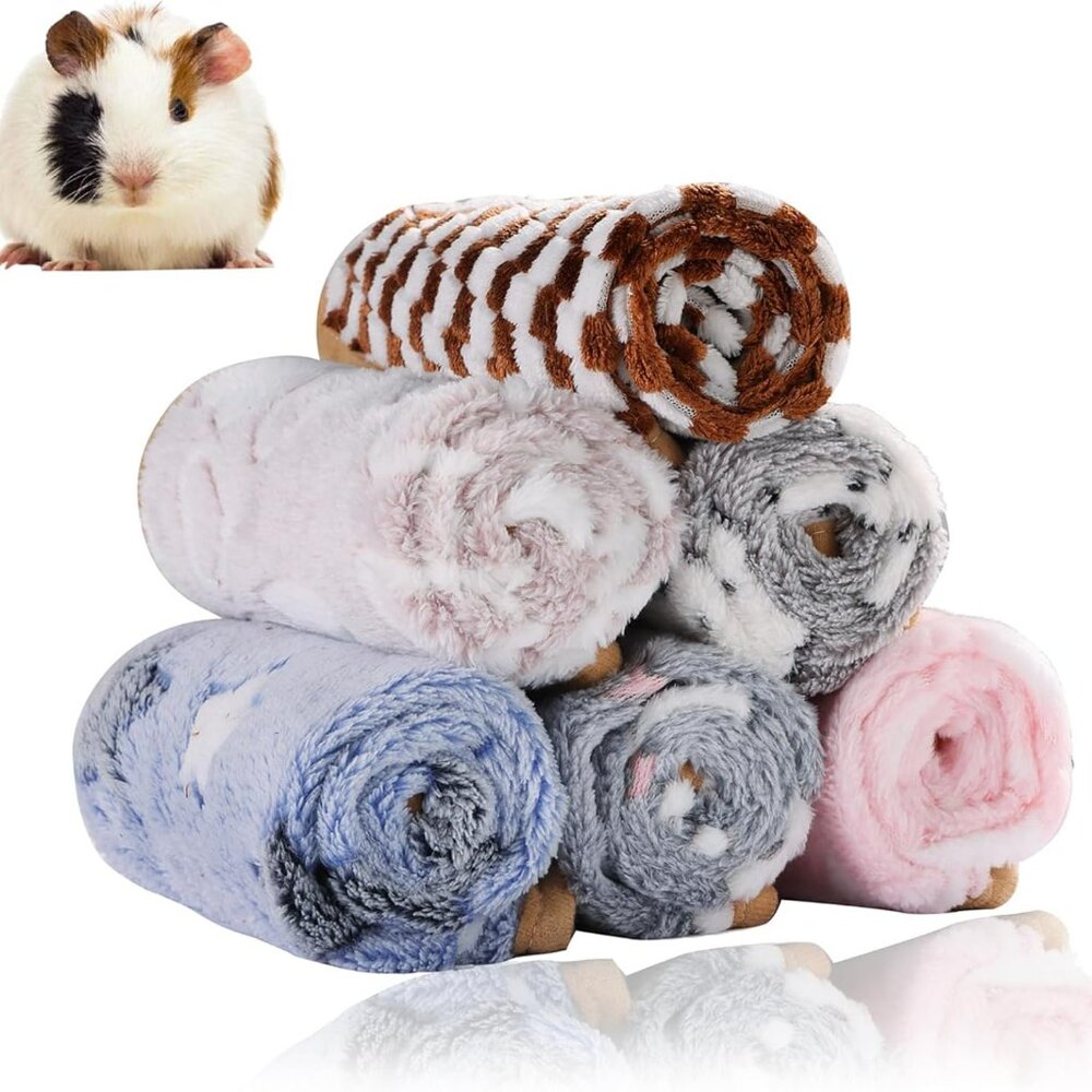 Guinea Pig Fleece Blankets 6 Pieces Waterproof & Washable Small Animal Cage Line